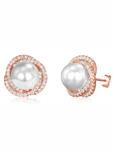 Pearl and CZ Harmony Stud Earrings