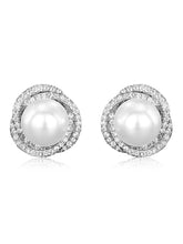 Pearl and CZ Harmony Stud Earrings