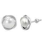 Stylish Wrapped Pearl Stud Earrings