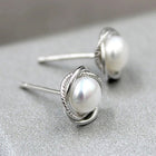 Stylish Wrapped Pearl Stud Earrings
