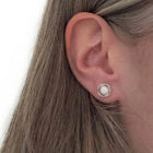 Stylish Wrapped Pearl Stud Earrings