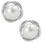 Stylish Wrapped Pearl Stud Earrings