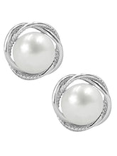 Stylish Wrapped Pearl Stud Earrings