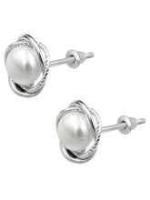 Stylish Wrapped Pearl Stud Earrings