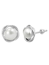 Stylish Wrapped Pearl Stud Earrings