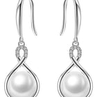 Sparkling CZ Pearl Drop Earrings