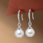 Sparkling CZ Pearl Drop Earrings