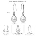 Sparkling CZ Pearl Drop Earrings