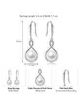 Sparkling CZ Pearl Drop Earrings