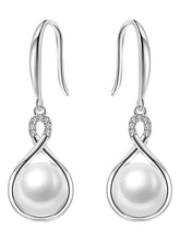 Sparkling CZ Pearl Drop Earrings
