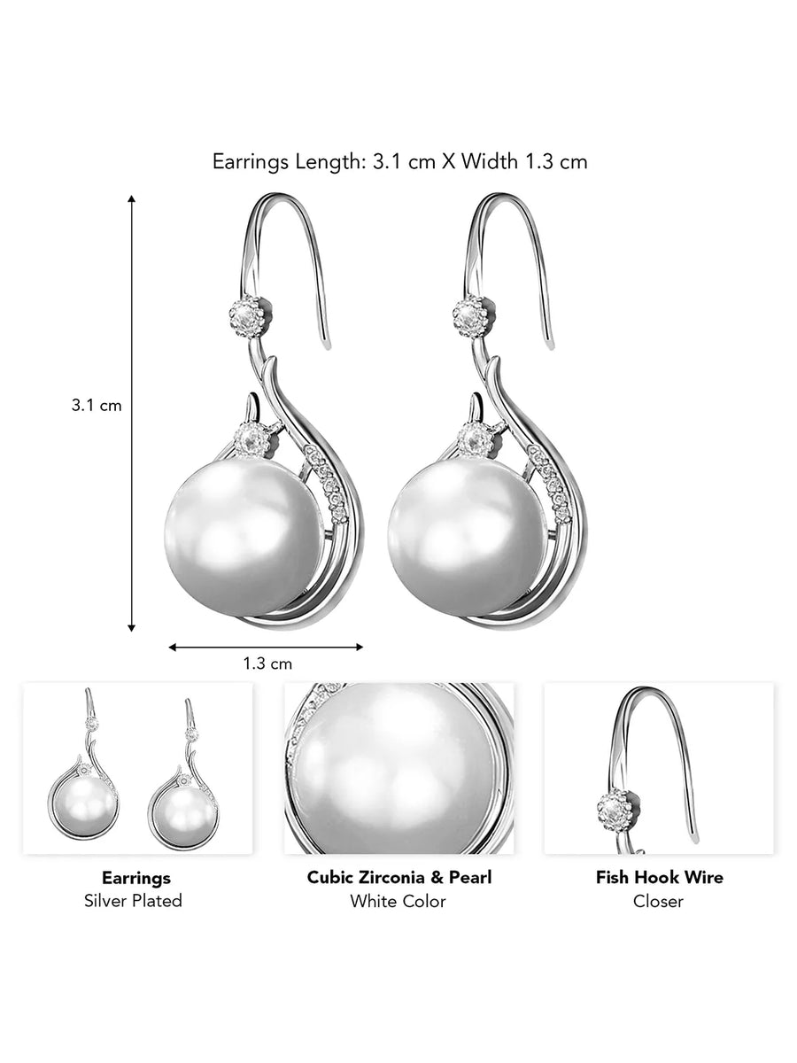 Swirling Elegance Pearl Drop Earrings