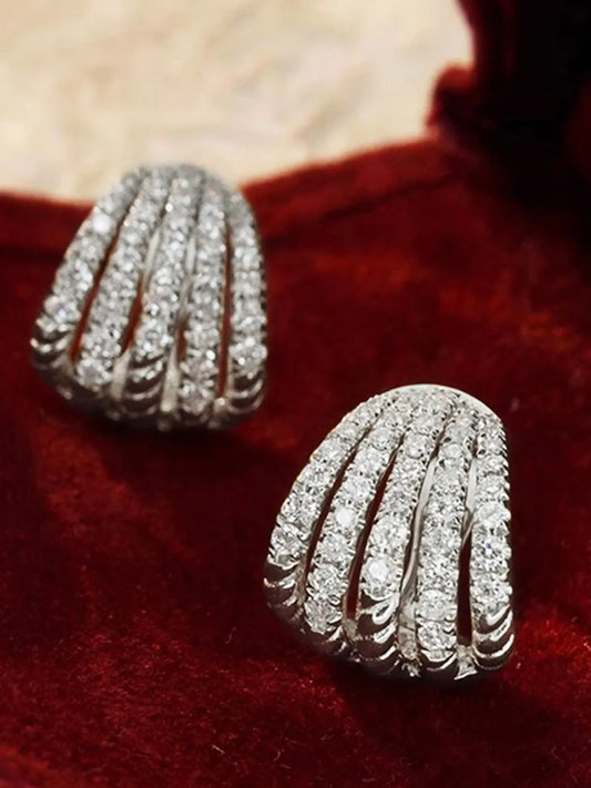 Glamorous Multi Row Crystal Earrings