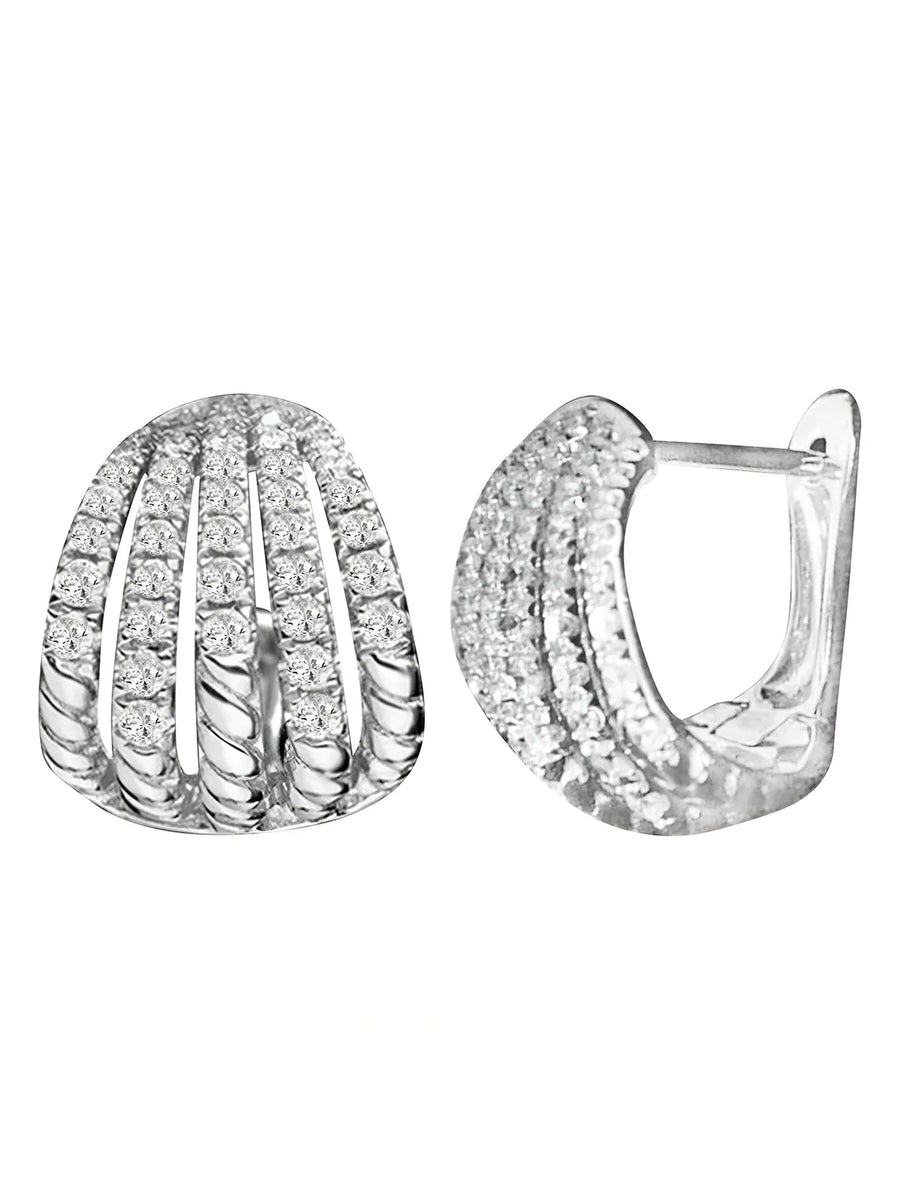 Glamorous Multi Row Crystal Earrings