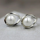 Chic Pearl and Swirl Design Earrings