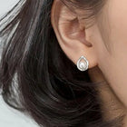 Chic Pearl and Swirl Design Earrings