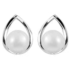Chic Pearl and Swirl Design Earrings