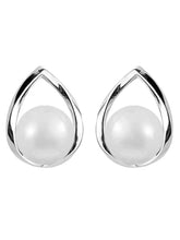Chic Pearl and Swirl Design Earrings
