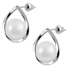 Chic Pearl and Swirl Design Earrings