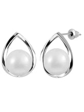 Chic Pearl and Swirl Design Earrings