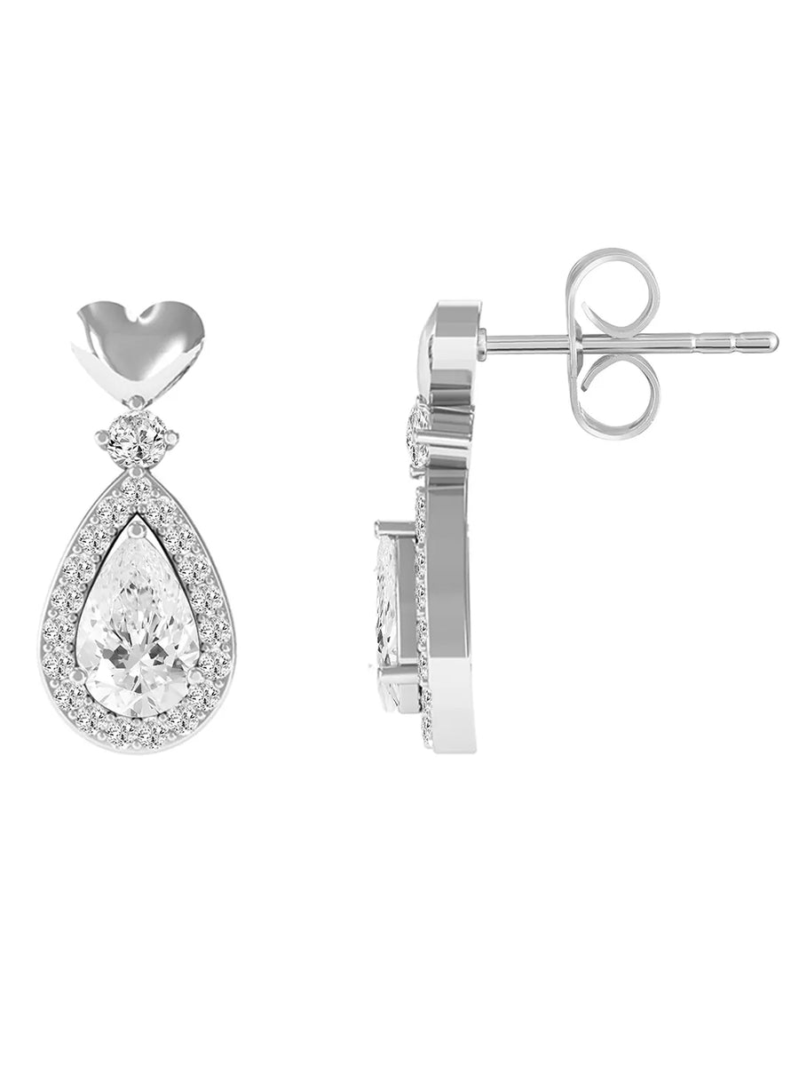 Charming Heart Teardrop Dangle Earrings