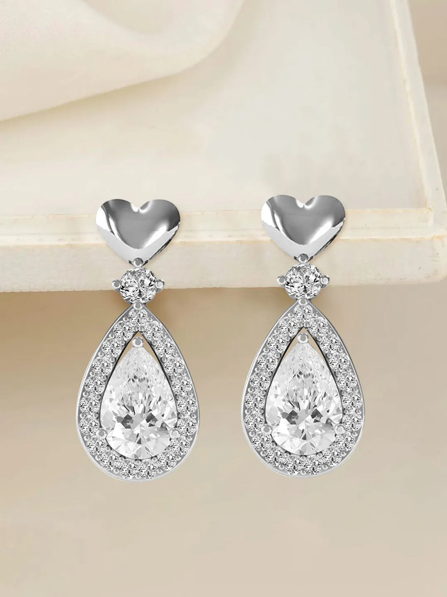Charming Heart Teardrop Dangle Earrings