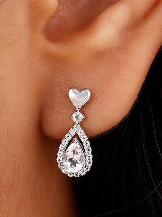 Charming Heart Teardrop Dangle Earrings