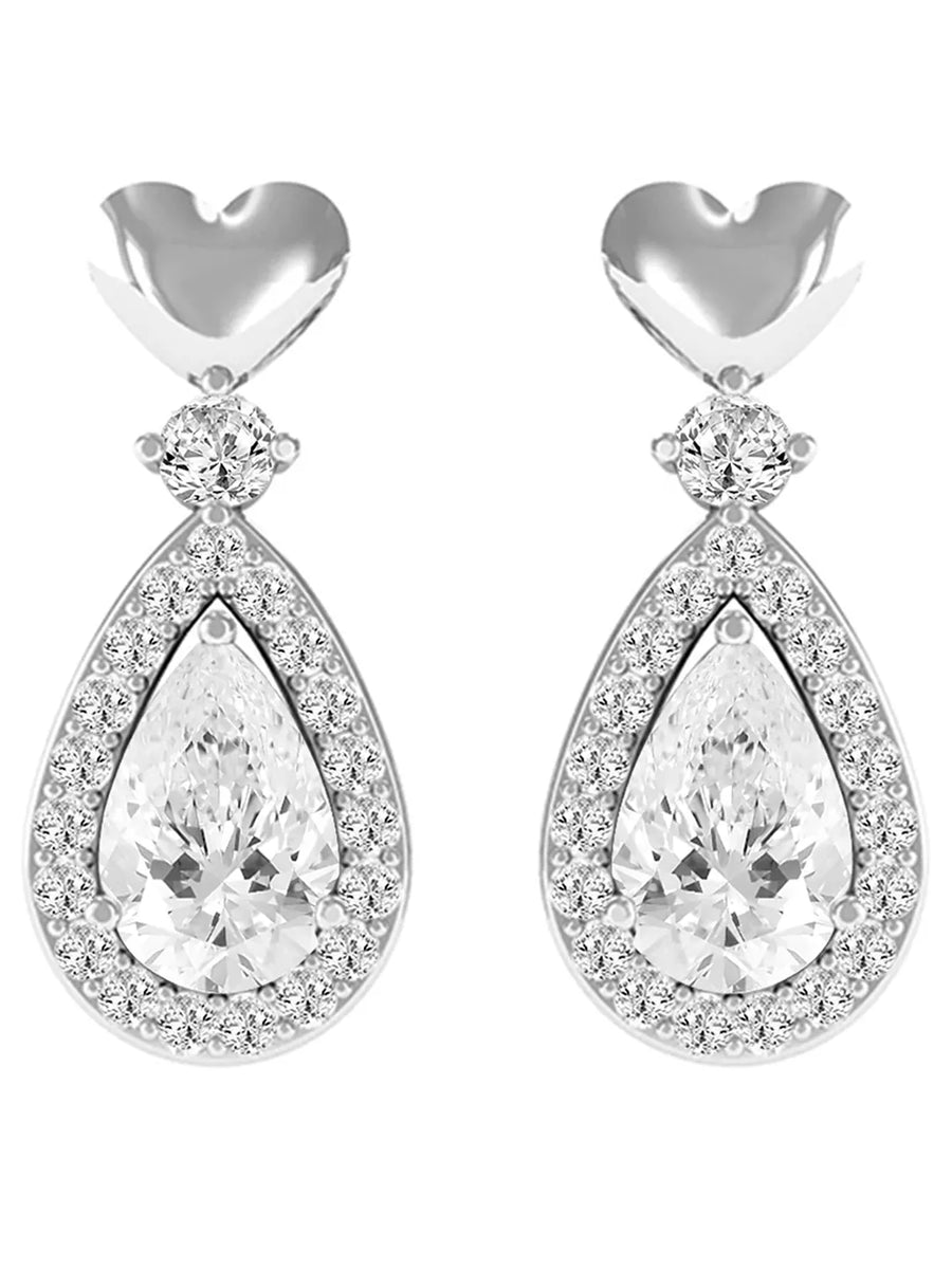 Charming Heart Teardrop Dangle Earrings