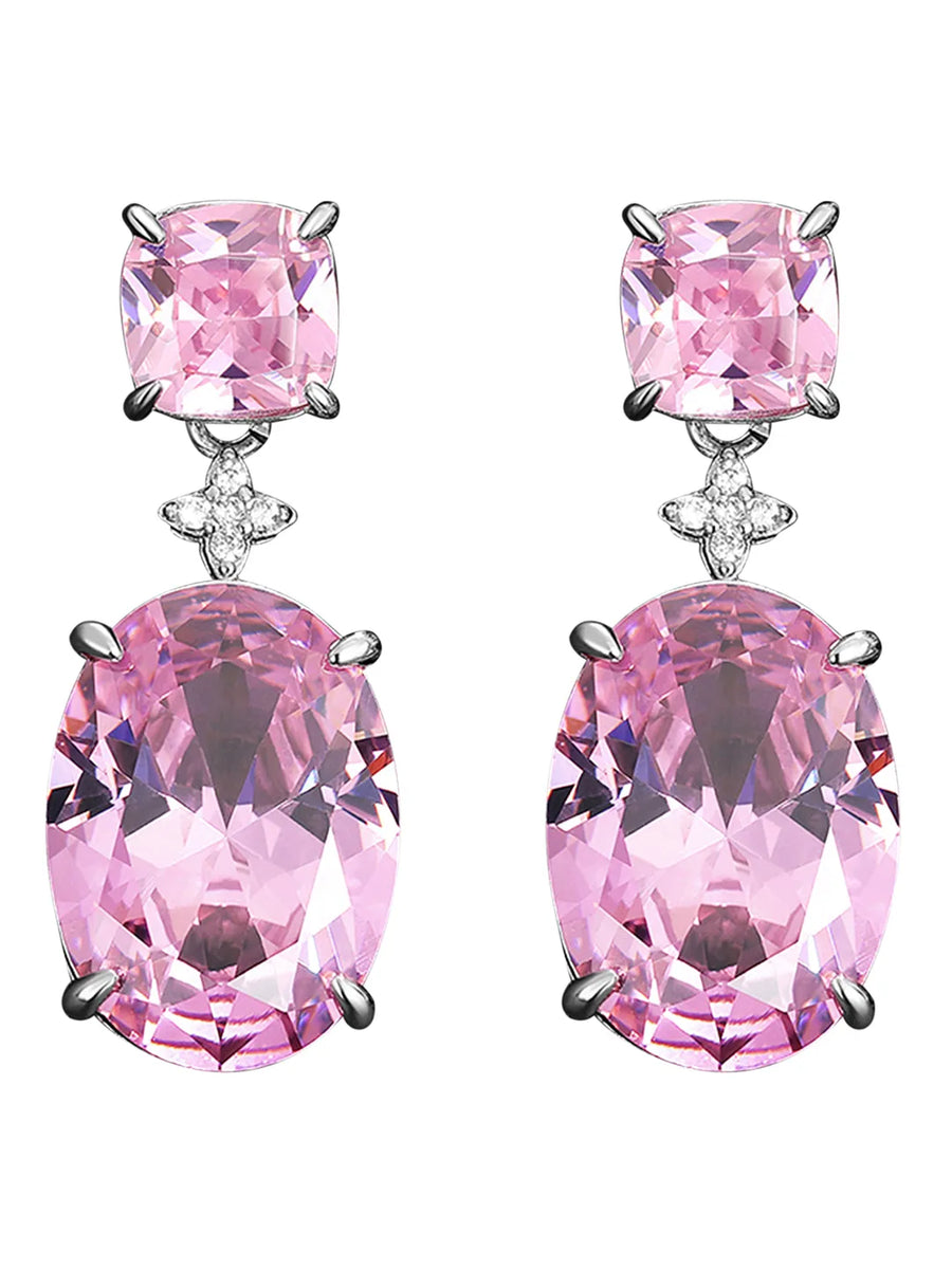 Stunning Oval & Square Cut Drop Earrings