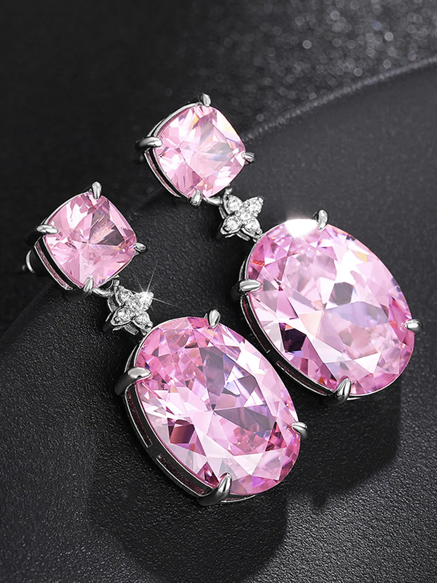 Stunning Oval & Square Cut Drop Earrings