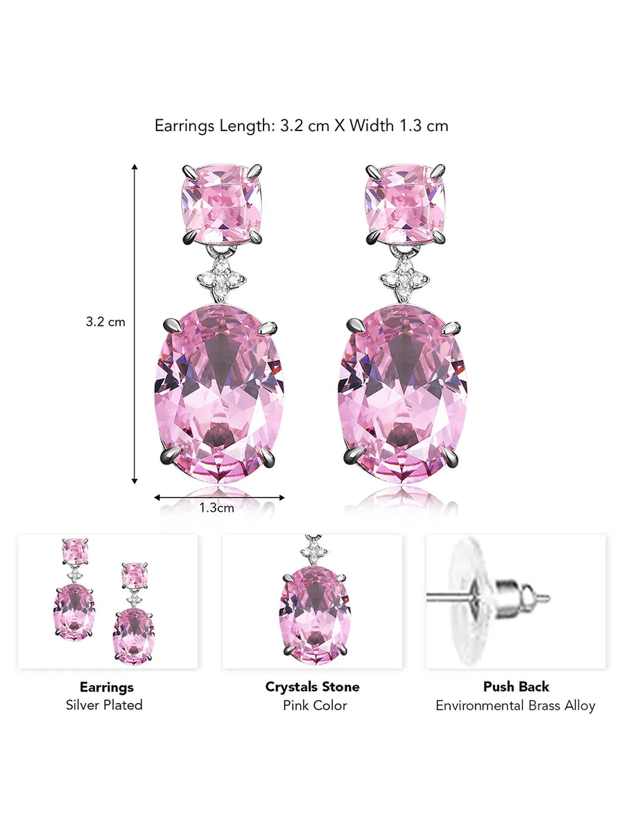 Stunning Oval & Square Cut Drop Earrings