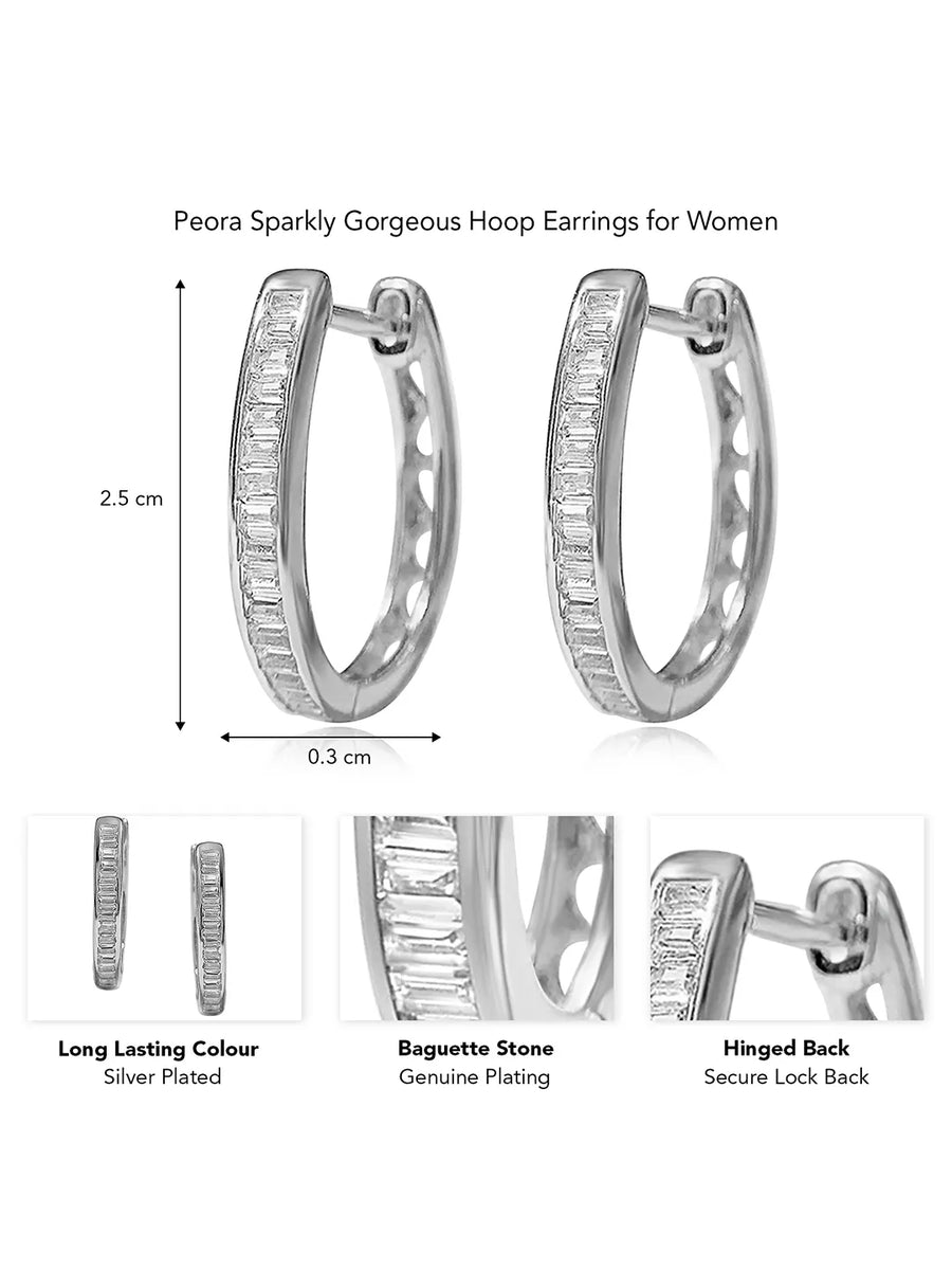 Minimalist Baguette Hoop Earrings