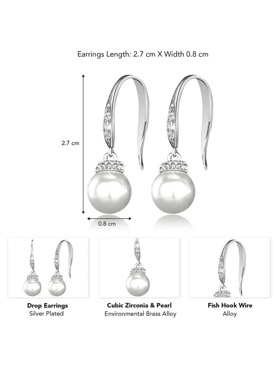Classic Pearl Earrings with Sparkling