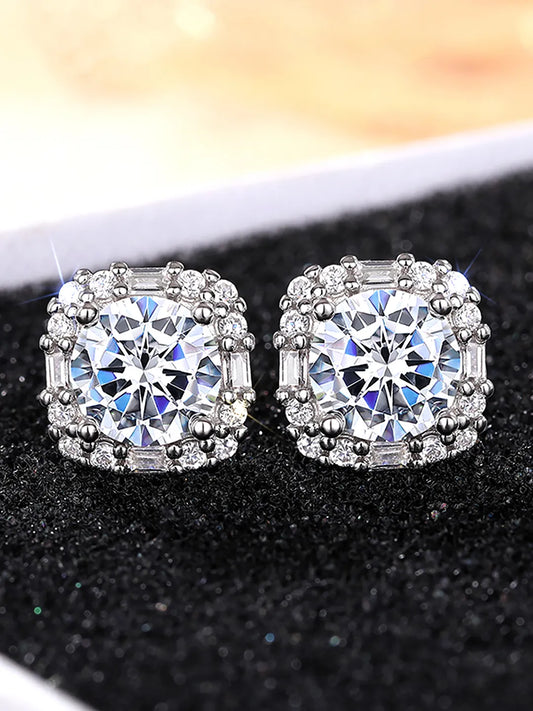 Classic Halo Sparkle Stud Earrings