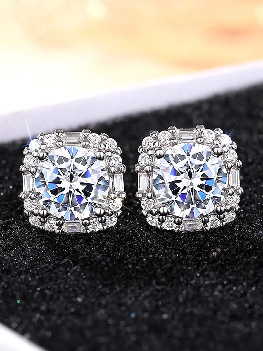 Classic Halo Sparkle Stud Earrings