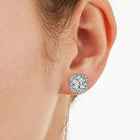 Classic Halo Sparkle Stud Earrings