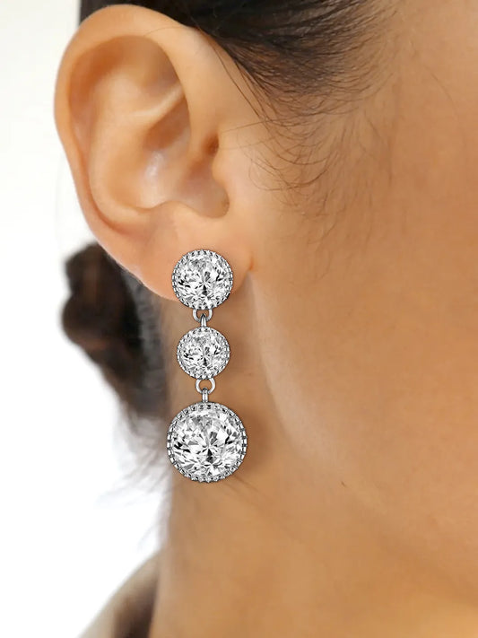 Graceful Triple-Cut Drop Earrings
