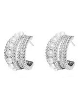 Dazzling Pearl and CZ Layered Ring