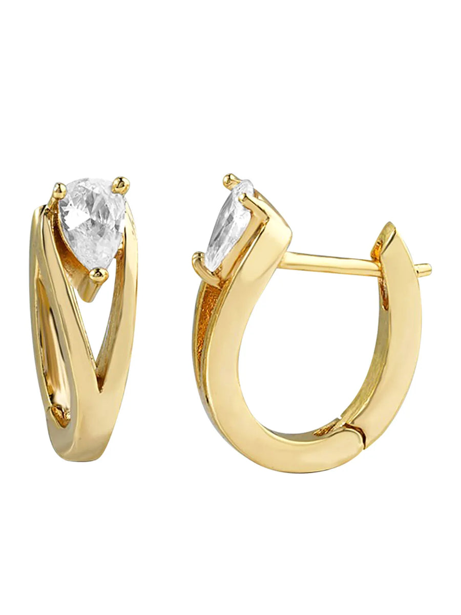 Minimalist Teardrop Hoop Earrings