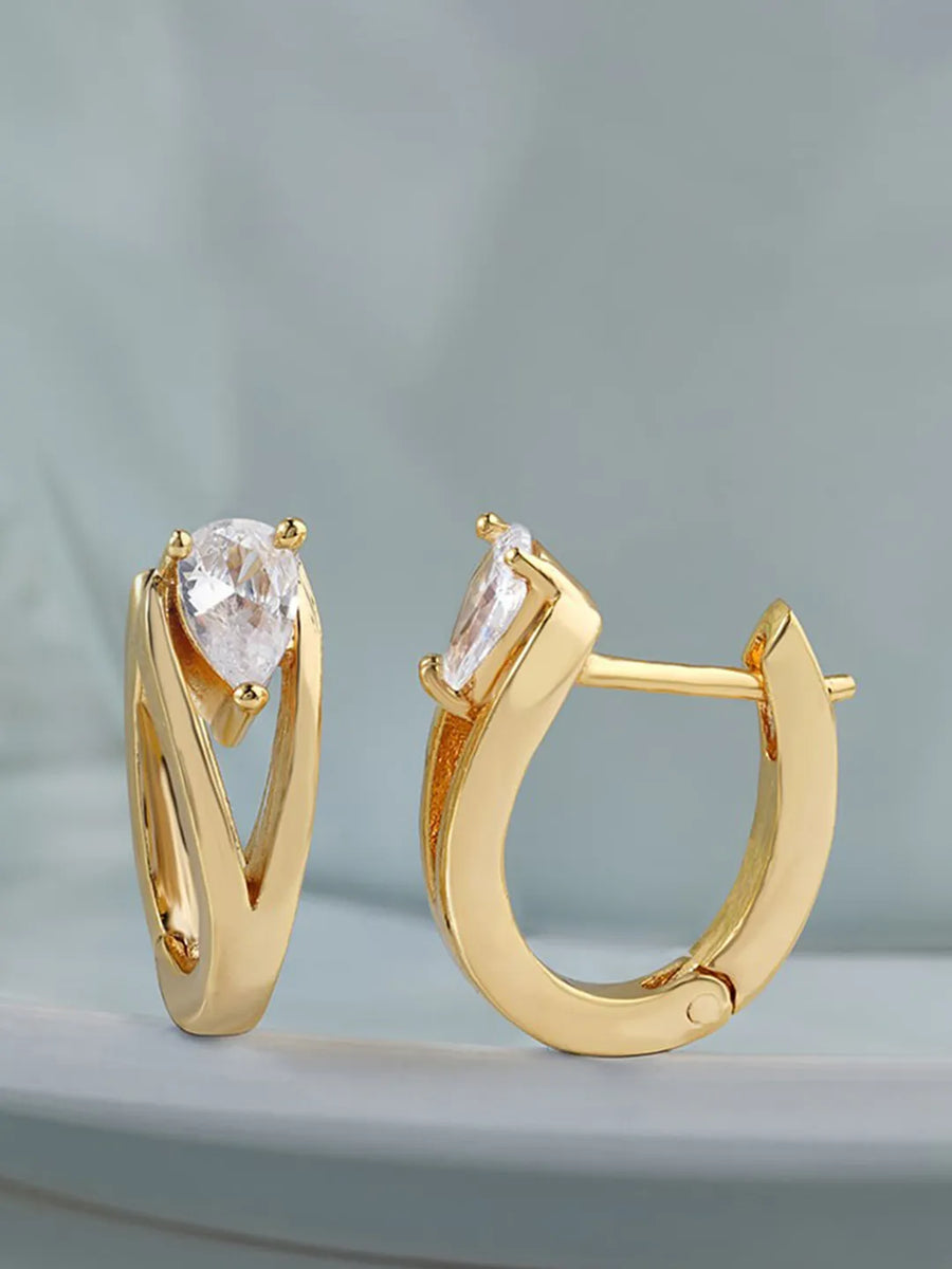 Minimalist Teardrop Hoop Earrings
