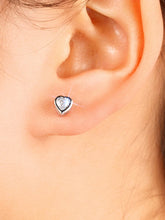 Sleek Heart Shape Crystal Earrings