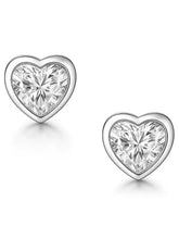 Sleek Heart Shape Crystal Earrings
