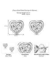 Sleek Heart Shape Crystal Earrings