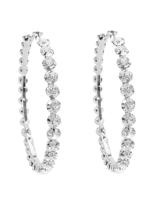 Glittering Crystal Round Earrings