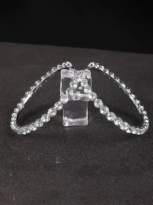 Glittering Crystal Round Earrings