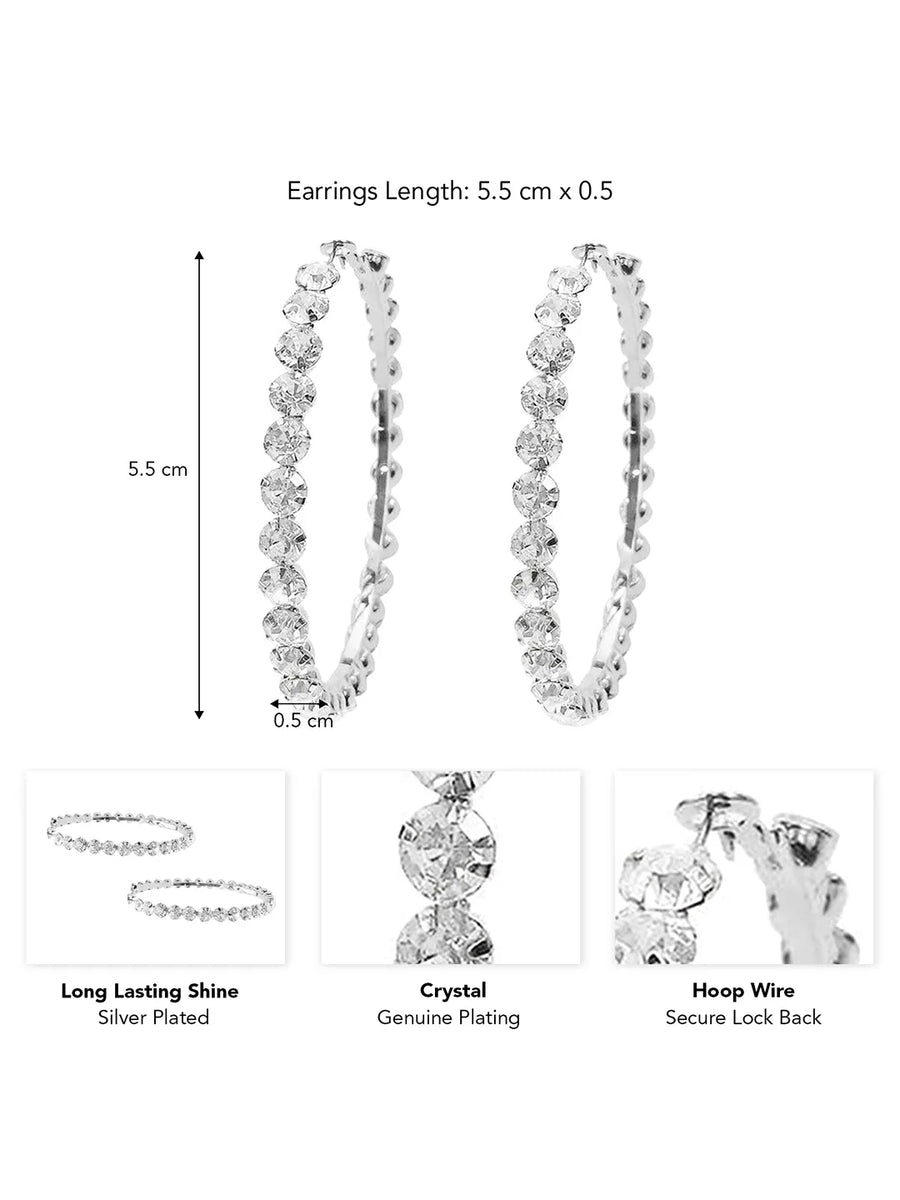 Glittering Crystal Round Earrings