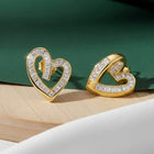 Peora Baguette Stone Heart Shape Earrings