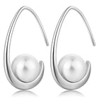 Peora Silver Fluid Pearl Hook Earrings