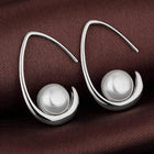 Peora Silver Fluid Pearl Hook Earrings