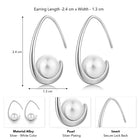Peora Silver Fluid Pearl Hook Earrings