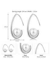 Peora Silver Fluid Pearl Hook Earrings